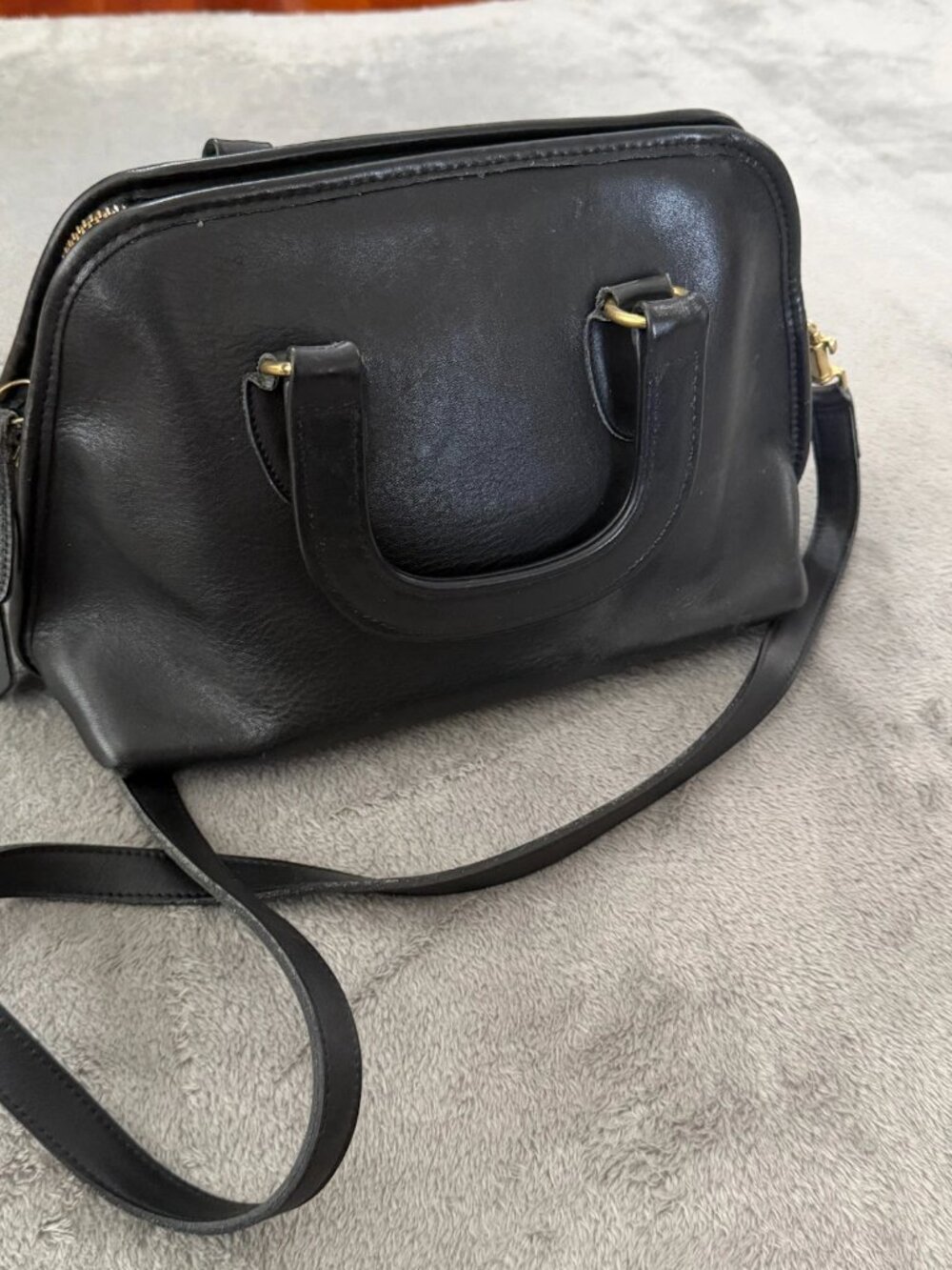 Vintage Coach Baxter Black Leather Doctor Purse